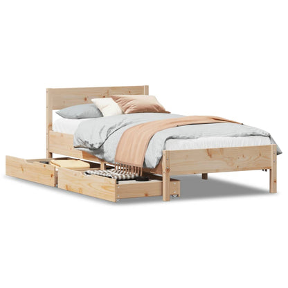 Bed Frame without Mattress 100x200 cm Solid Wood Pine