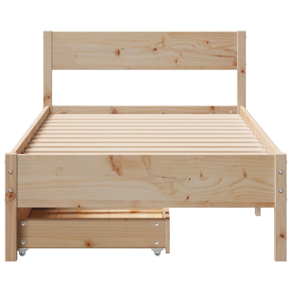 Bed Frame without Mattress 100x200 cm Solid Wood Pine