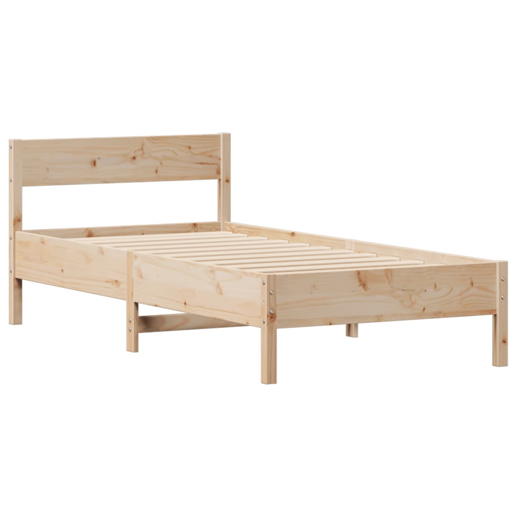 Bed Frame without Mattress 100x200 cm Solid Wood Pine