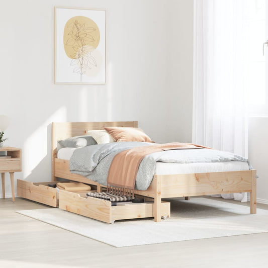 Bed Frame without Mattress 100x200 cm Solid Wood Pine