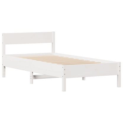 Bed Frame without Mattress White 100x200 cm Solid Wood Pine