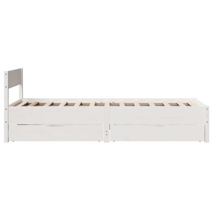 Bed Frame without Mattress White 100x200 cm Solid Wood Pine