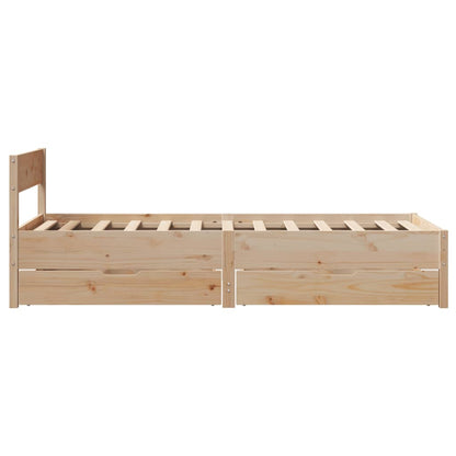 Bed Frame without Mattress 90x200 cm Solid Wood Pine