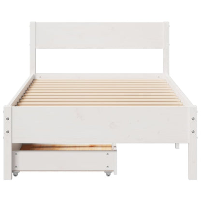 Bed Frame without Mattress White 90x200 cm Solid Wood Pine