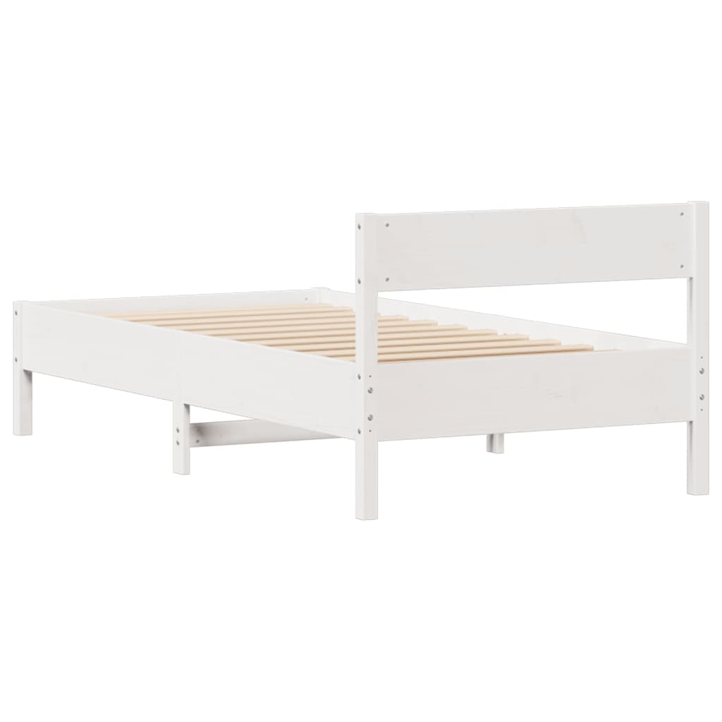 Bed Frame without Mattress White 90x200 cm Solid Wood Pine