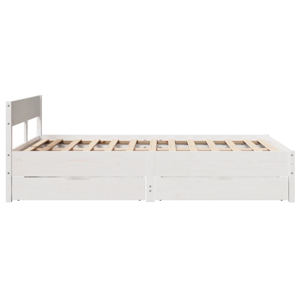 Bed Frame without Mattress White 140x190 cm Solid Wood Pine