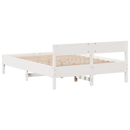 Bed Frame without Mattress White 140x190 cm Solid Wood Pine