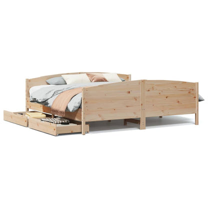 Bed Frame without Mattress 200x200 cm Solid Wood Pine