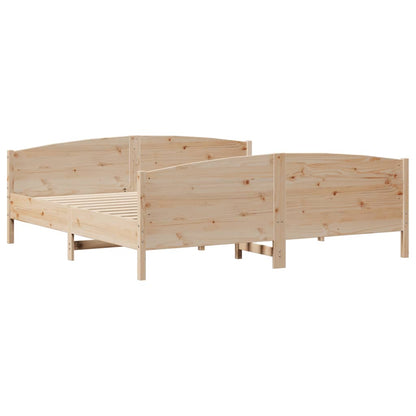 Bed Frame without Mattress 200x200 cm Solid Wood Pine