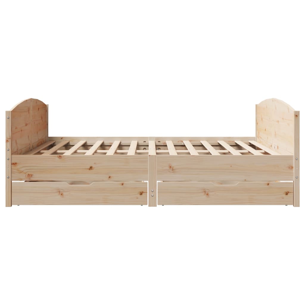 Bed Frame without Mattress 200x200 cm Solid Wood Pine