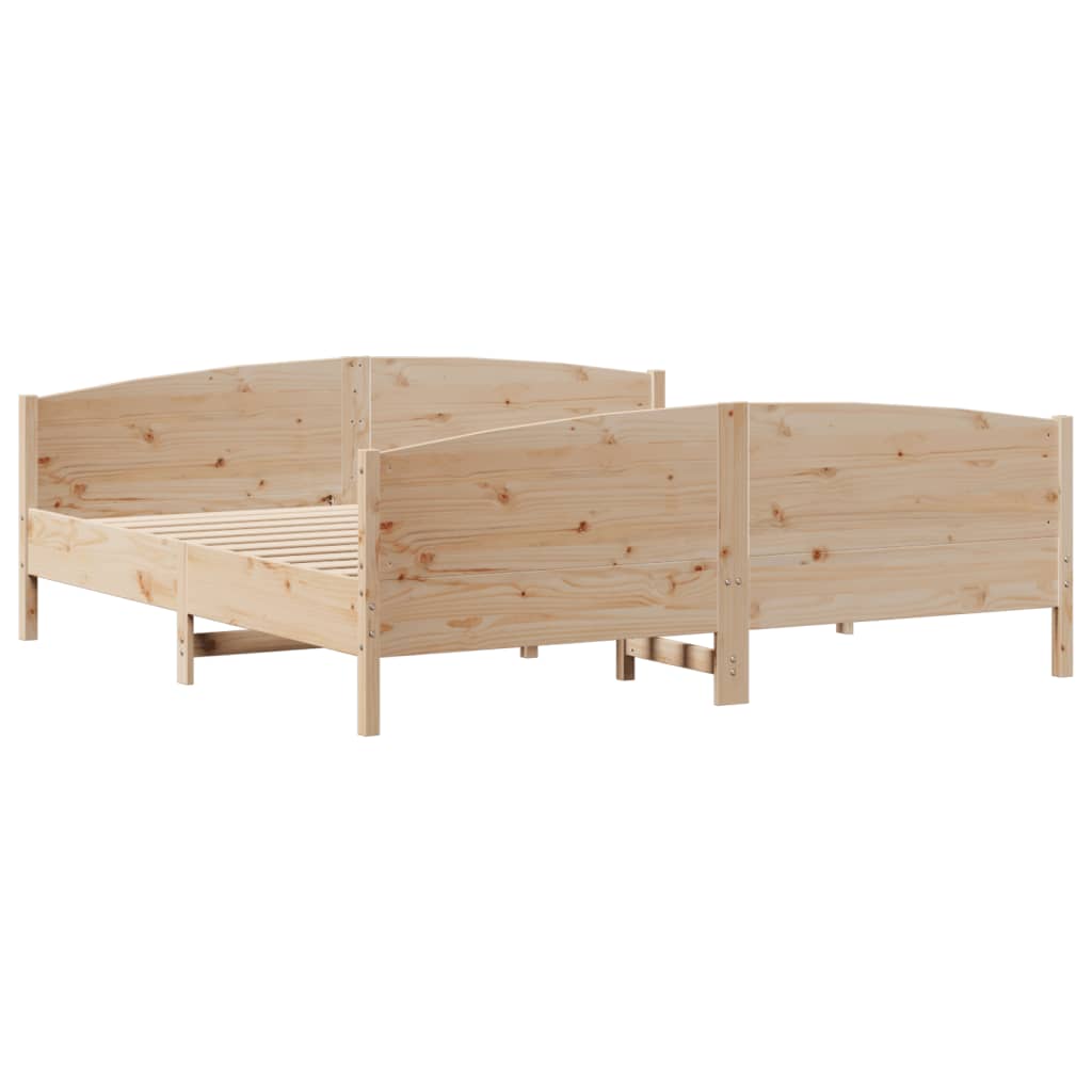 Bed Frame without Mattress 200x200 cm Solid Wood Pine