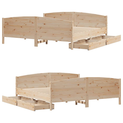 Bed Frame without Mattress 200x200 cm Solid Wood Pine