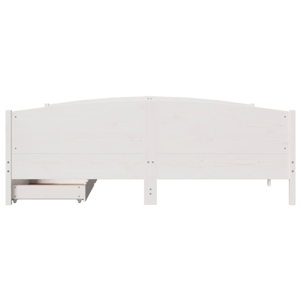 Bed Frame without Mattress White 200x200 cm Solid Wood Pine