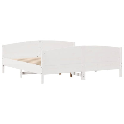 Bed Frame without Mattress White 200x200 cm Solid Wood Pine