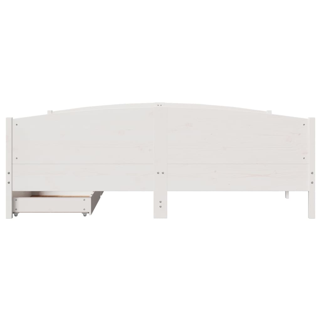 Bed Frame without Mattress White 180x200 cm Super King Solid Wood Pine