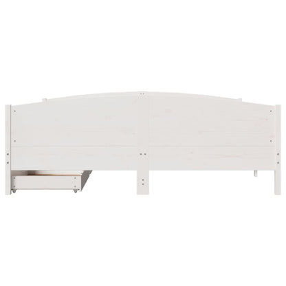 Bed Frame without Mattress White 180x200 cm Super King Solid Wood Pine