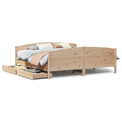 Bed Frame without Mattress 160x200 cm Solid Wood Pine