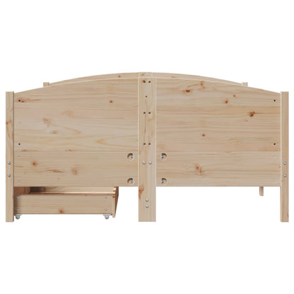 Bed Frame without Mattress 150x200 cm King Size Solid Wood Pine