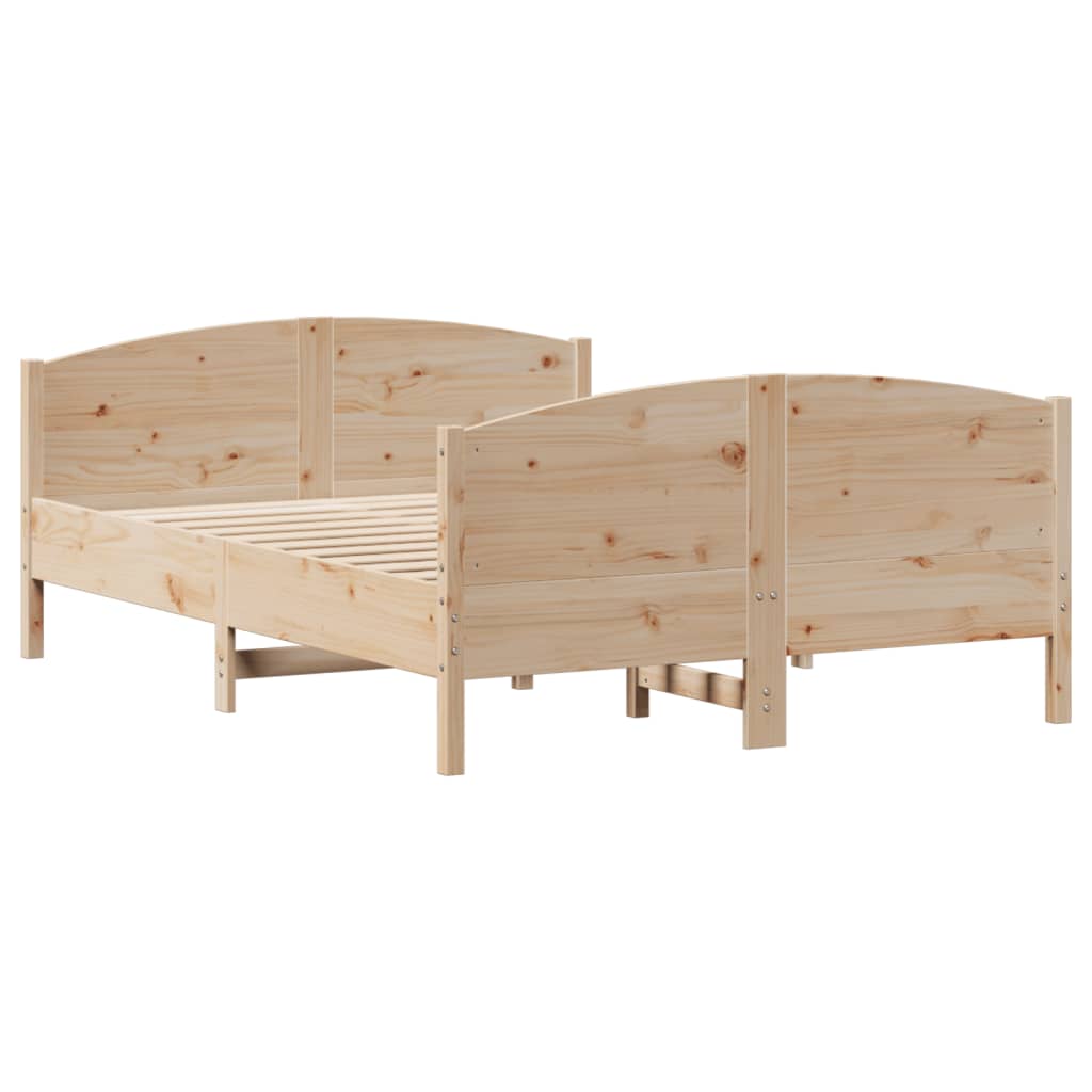 Bed Frame without Mattress 150x200 cm King Size Solid Wood Pine