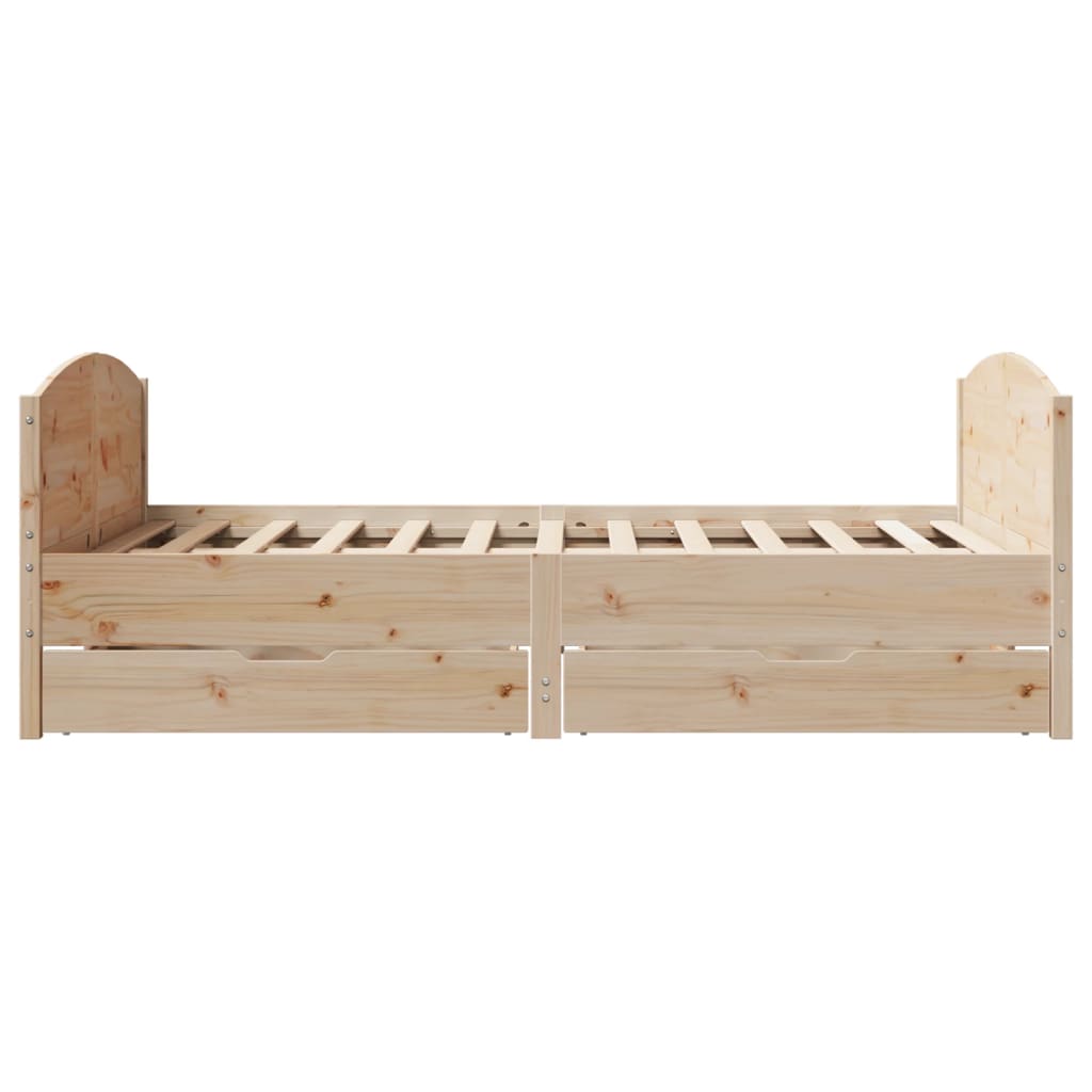 Bed Frame without Mattress 150x200 cm King Size Solid Wood Pine