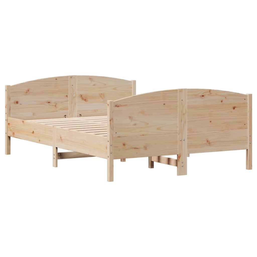 Bed Frame without Mattress 150x200 cm King Size Solid Wood Pine