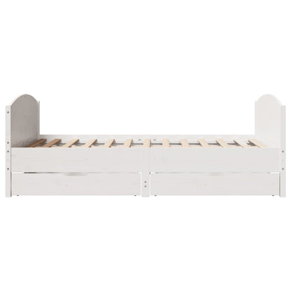 Bed Frame without Mattress White 150x200 cm King Size Solid Wood Pine