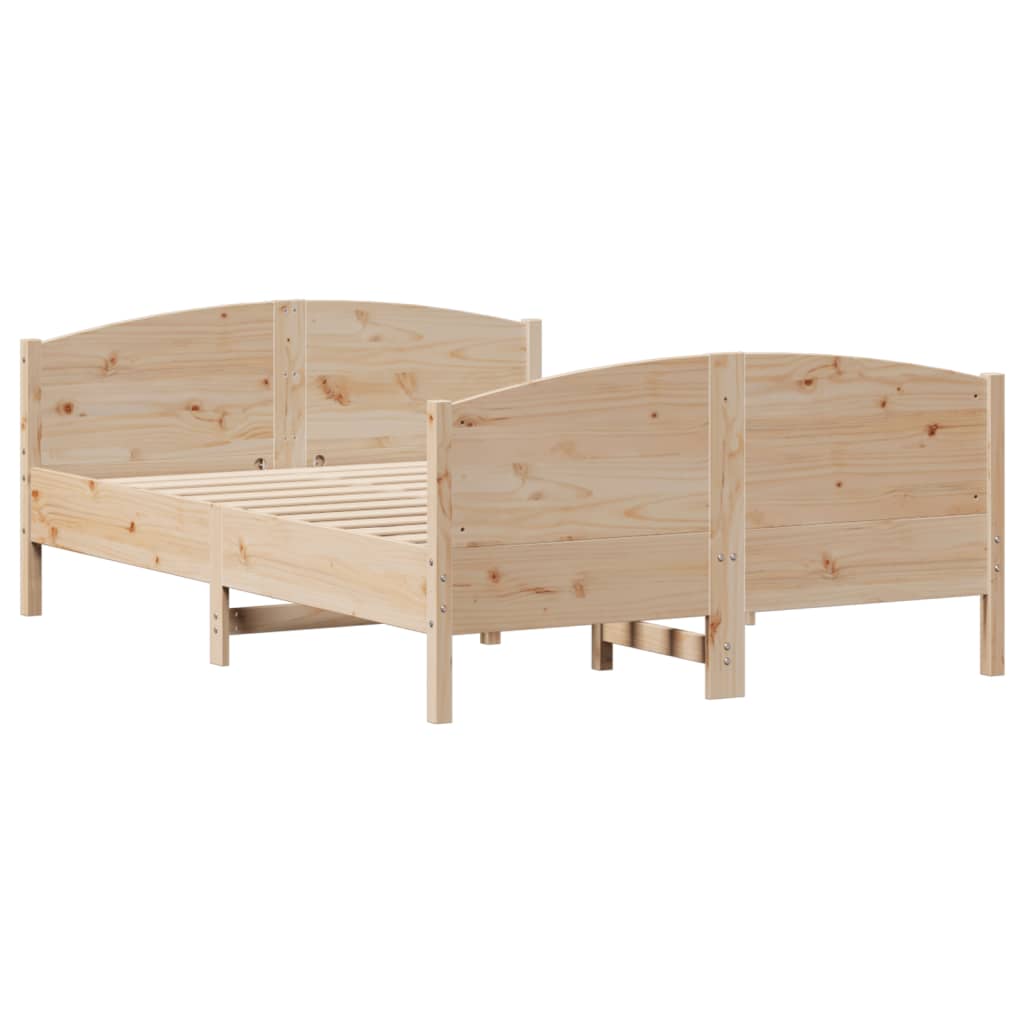 Bed Frame without Mattress 140x200 cm Solid Wood Pine