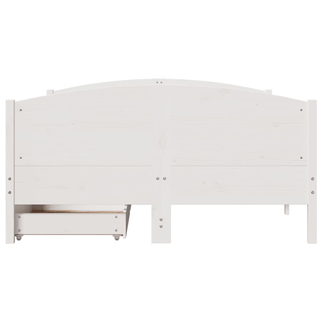 Bed Frame without Mattress White 140x200 cm Solid Wood Pine