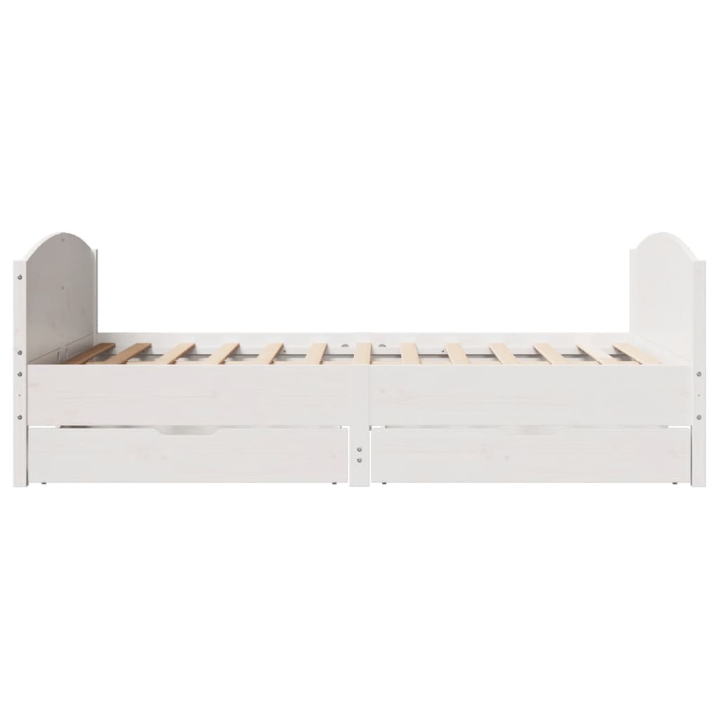 Bed Frame without Mattress White 140x200 cm Solid Wood Pine