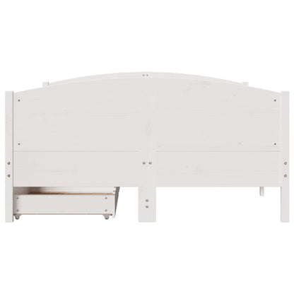 Bed Frame without Mattress White 120x200 cm Solid Wood Pine