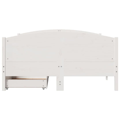 Bed Frame without Mattress White 140x190 cm Solid Wood Pine