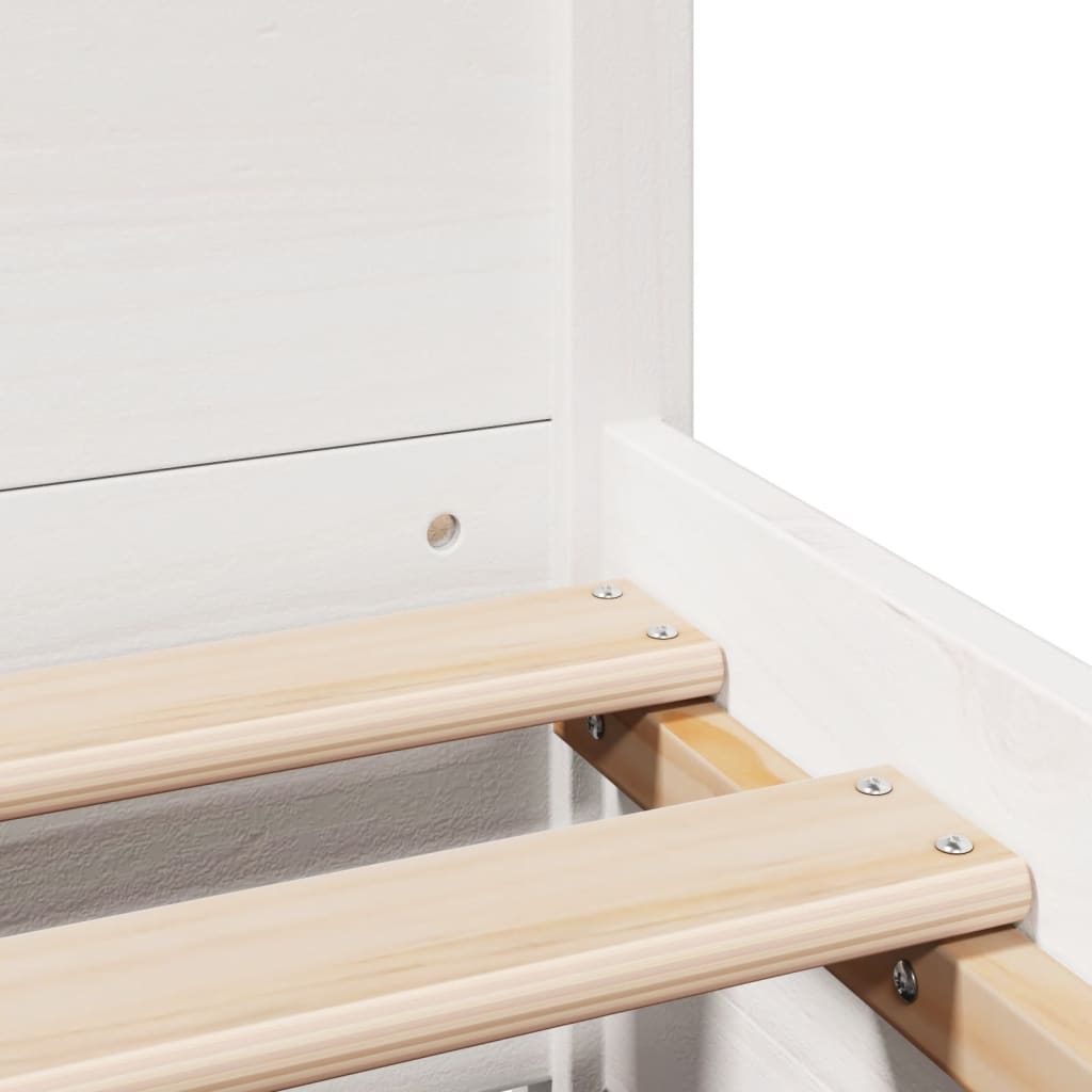 Bed Frame without Mattress White 135x190 cm Double Solid Wood Pine