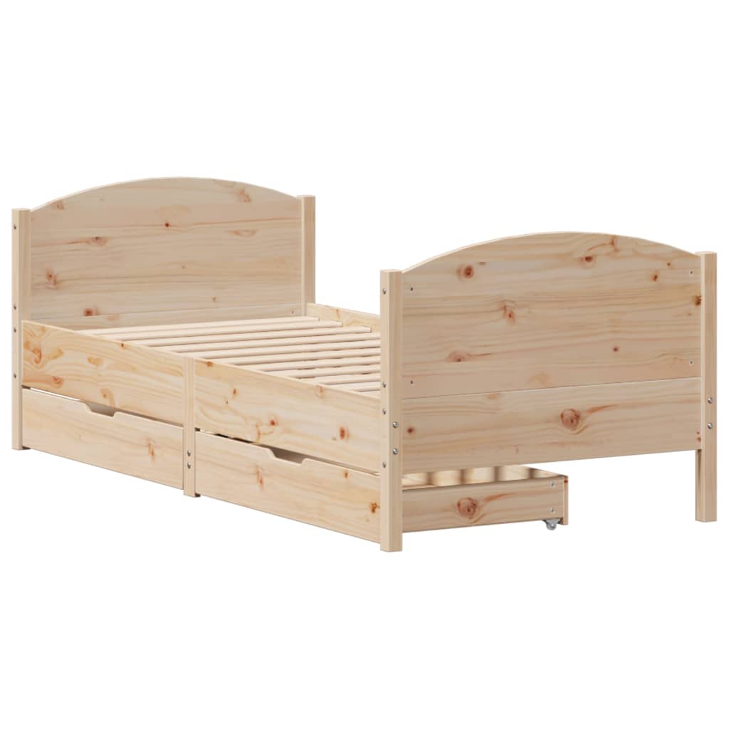 Bed Frame without Mattress 100x200 cm Solid Wood Pine