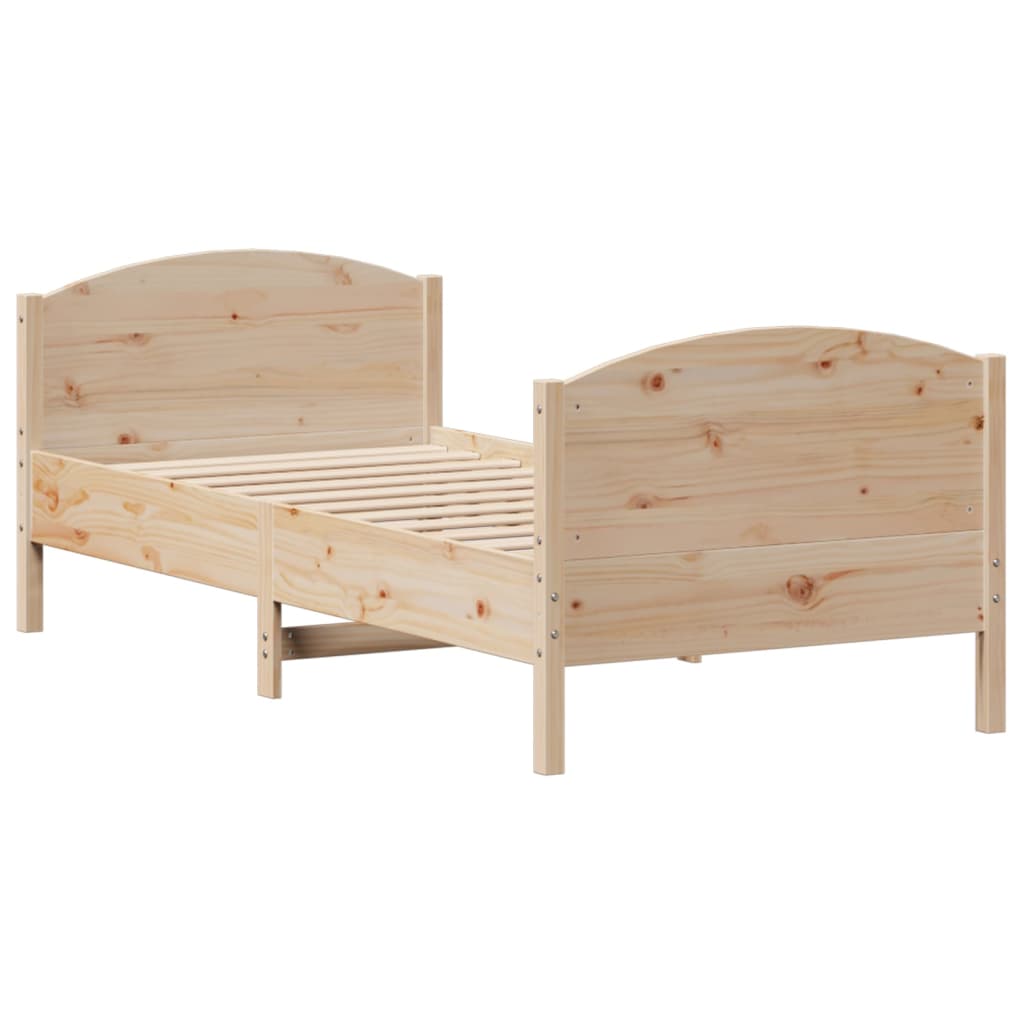 Bed Frame without Mattress 100x200 cm Solid Wood Pine