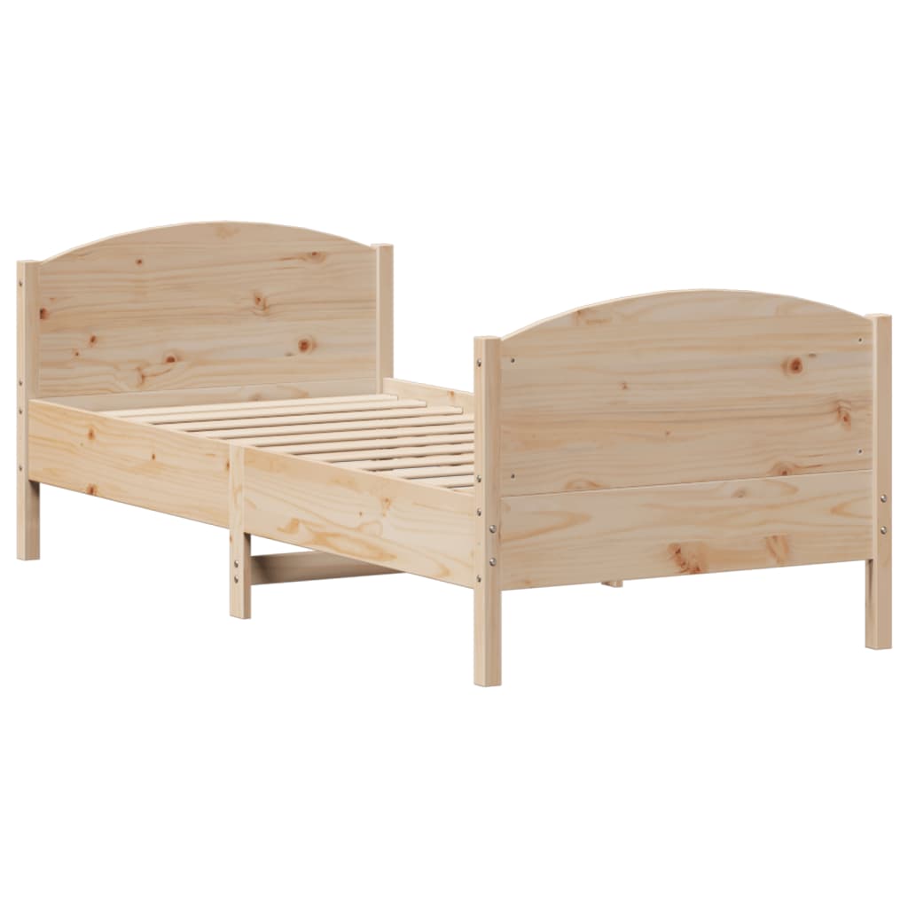 Bed Frame without Mattress 100x200 cm Solid Wood Pine