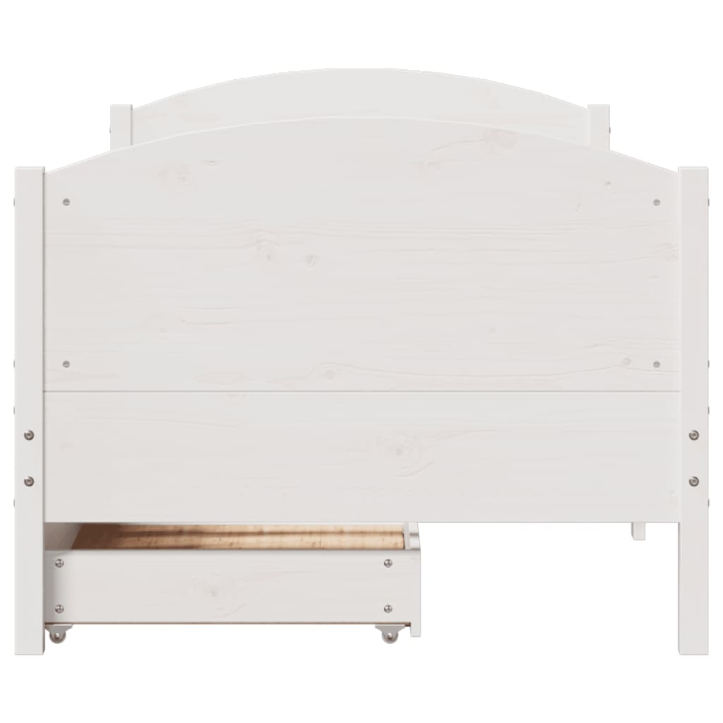 Bed Frame without Mattress White 100x200 cm Solid Wood Pine