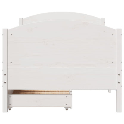 Bed Frame without Mattress White 100x200 cm Solid Wood Pine