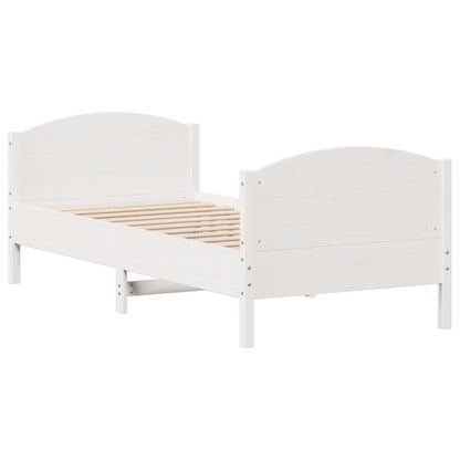 Bed Frame without Mattress White 100x200 cm Solid Wood Pine