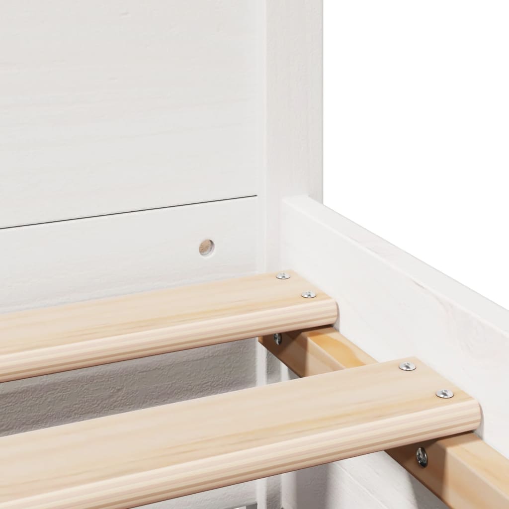 Bed Frame without Mattress White 100x200 cm Solid Wood Pine