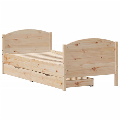 Bed Frame without Mattress 90x200 cm Solid Wood Pine