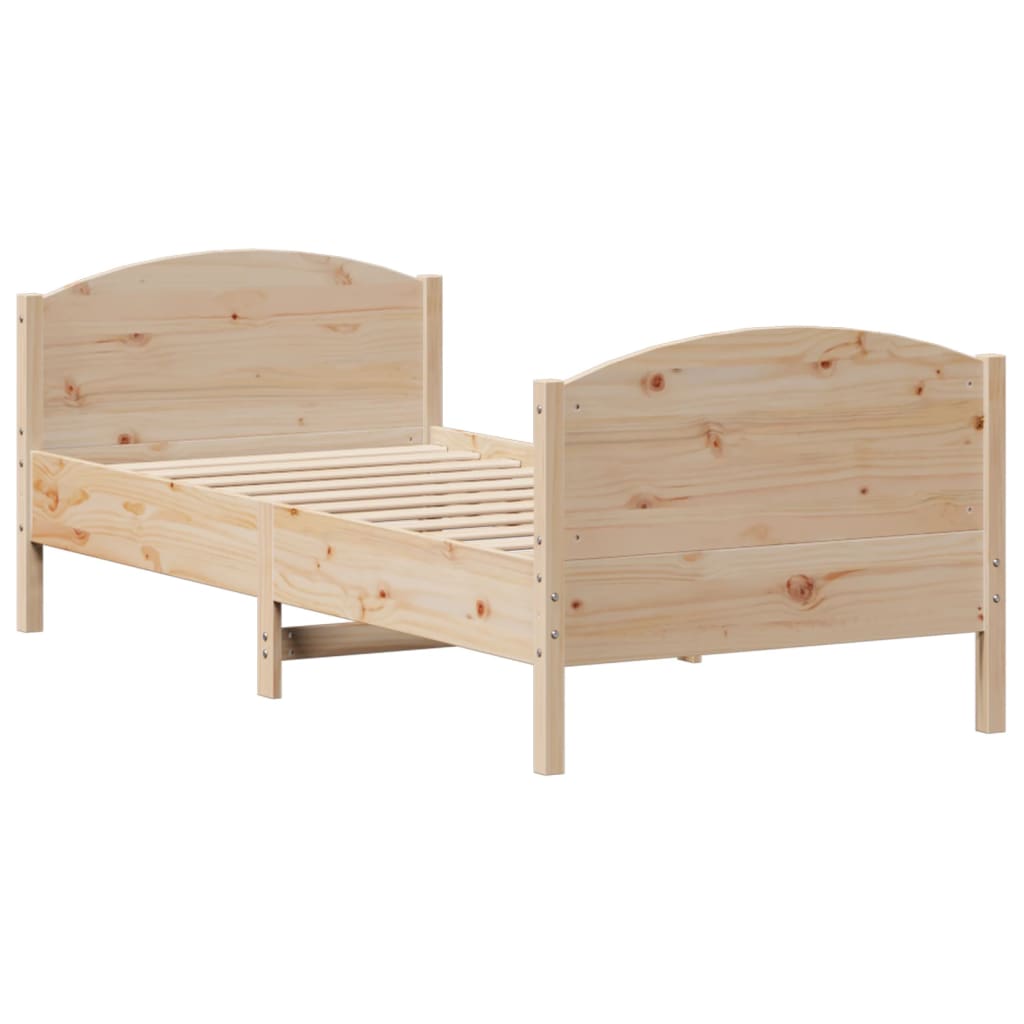 Bed Frame without Mattress 90x200 cm Solid Wood Pine