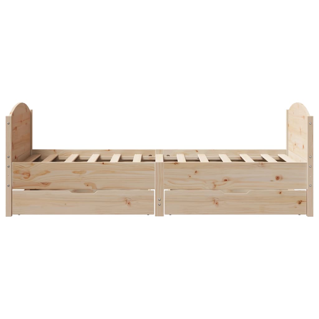 Bed Frame without Mattress 90x200 cm Solid Wood Pine