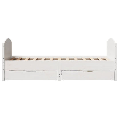 Bed Frame without Mattress White 90x200 cm Solid Wood Pine