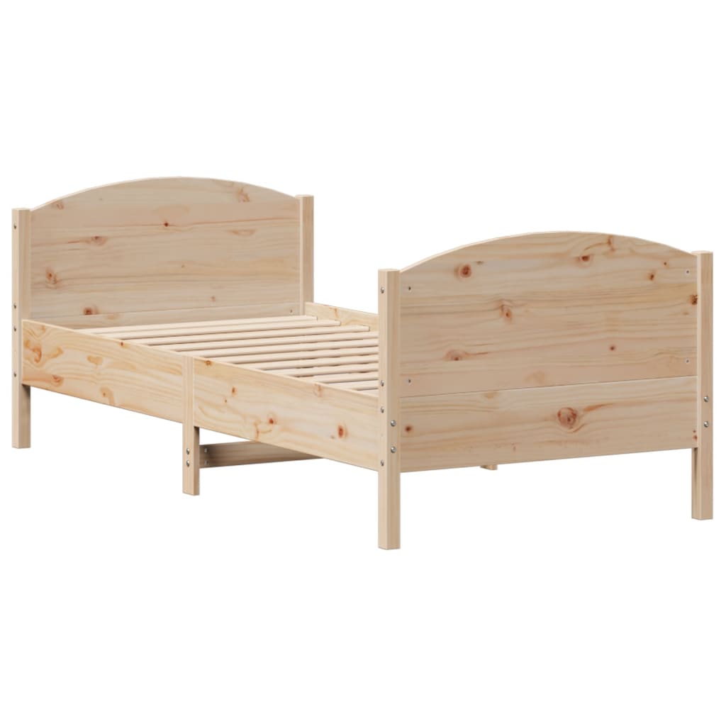 Bed Frame without Mattress 90x190 cm Single Solid Wood Pine