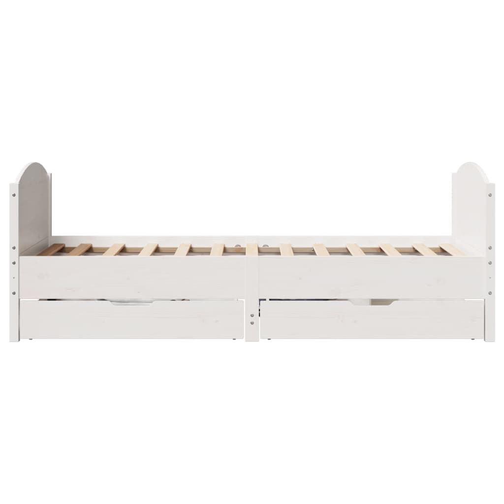 Bed Frame without Mattress White 90x190 cm Single Solid Wood Pine