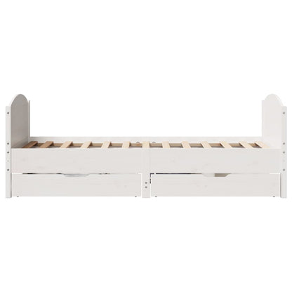 Bed Frame without Mattress White 90x190 cm Single Solid Wood Pine