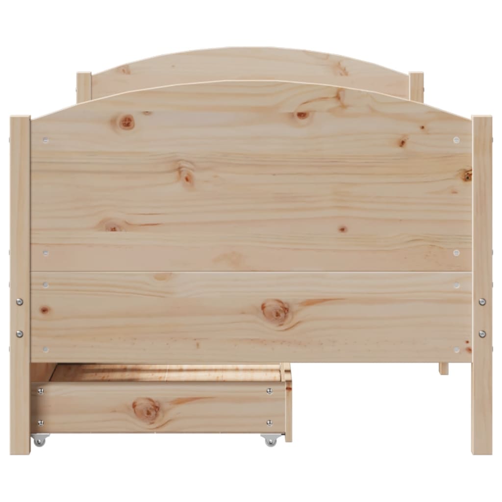 Bed Frame without Mattress 75x190 cm Small Single Solid Wood Pine