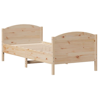 Bed Frame without Mattress 75x190 cm Small Single Solid Wood Pine