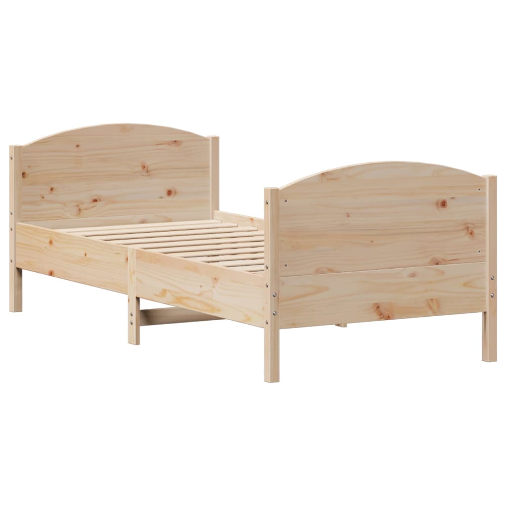 Bed Frame without Mattress 75x190 cm Small Single Solid Wood Pine