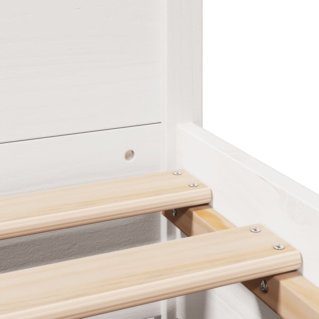 Bed Frame without Mattress White 75x190 cm Small Single Solid Wood Pine